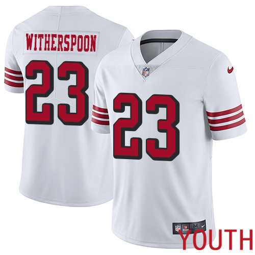 San Francisco 49ers Limited White Youth Ahkello Witherspoon NFL Jersey #23 Rush Vapor Untouchable